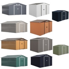 Outsunny Casetta da Giardino con Doppie Porte Scorrevoli in Acciaio