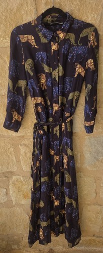 Abito camicia midi con cintura