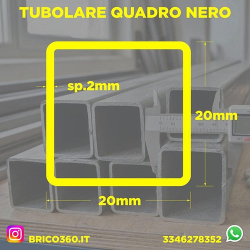Tubolare ferro quadrato nero - ferro,