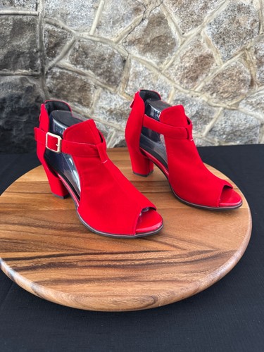 Sandali rossi finto velluto - rossi,