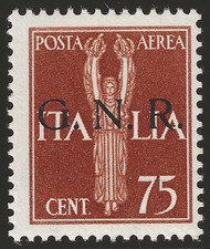 1944 Repubblica Sociale RSI - 75 c. PA Brescia G.N.R. firma Carraro MNH**