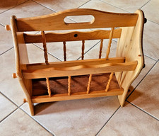 porta riviste in legno vintage