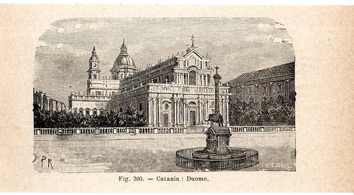 Stampa antica catania veduta - stampa,