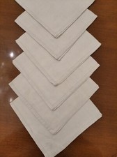 6 Tovaglioli In Lino Dei Primi 900 Orlo A Giorno E Ricamo A Mano