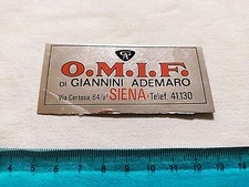 ADESIVO O.M.I.F. OMIF DI GIANNINI ADEMARO SIENA ANNI 80 OLD STICKER VINTAGE