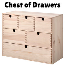 MOPPE 6 Mini Cassettiera Cassettiera Scaffale in Legno Massello di Betulla 42x18x32cm