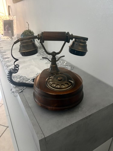 Telefono vintage legno - vintage, in