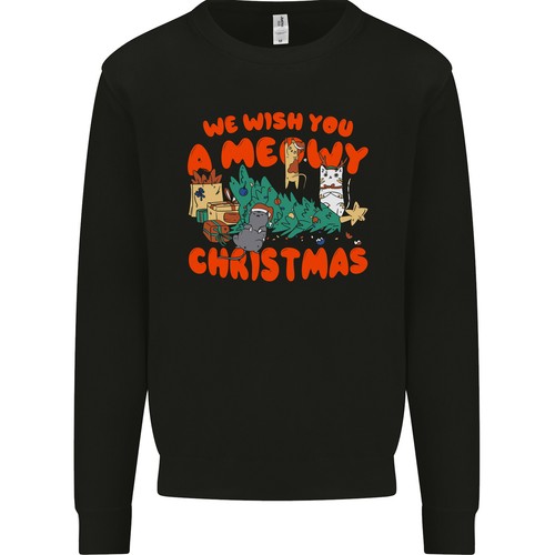 Felpa uomo natale gatto - felpa,