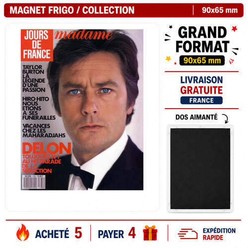 Magnet alain delon 90x65 mm - 90x65,