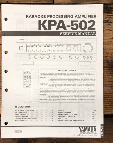 Yamaha kpa 502 amplificatore - yamaha, kpa-502