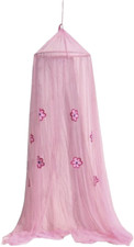 Zanzariera baldacchino Culla Bambina Supporto 50 cm colore Rosa e fiori 2 mt