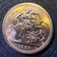 Sterlina Oro 1966 – Elizabeth II Young Head – St George & Dragon – London Mint