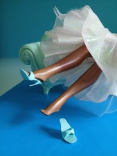 "MATTEL" scarpe per Barbie Open Toe, vintage, colore azzurro, Philippines .