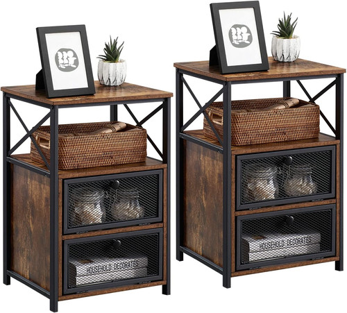 Comodino moderno marrone scuro