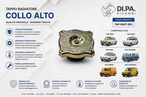 Tappo radiatore collo - collo, alto
