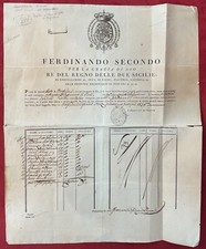 REGNO DELLE 2 SICILIE RE FERDINANDO II DOC SANITÀ 1836 MANFREDONIA CASTELLAMMARE