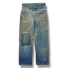 Jeans vintage anni 50 Wrangler blu campana sanforizzato scamosciato denim invecchiato USA