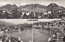 CARTOLINA *56 LUGANO TICINO SVIZZERA STORIA MEMORIA CULTURA VIAGGIATA 1955