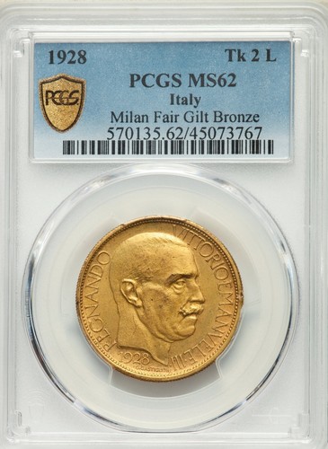 Italia gettone lire - lire, 1928