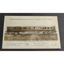 Cartolina Milano Officine Meccaniche - Carrozza di 1a e 2a Classe a Carrelli per