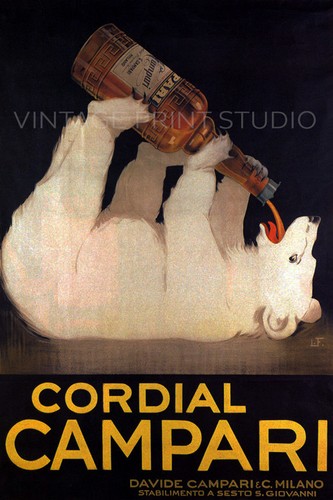 Campari orso bianco vintage - campari,