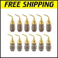 12 Pcs FanLock Gold Plated Banana Plugs - Superior 2mm for Home Theatre Audio