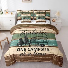 7 Piece Rustic Camping Full Bedding Set for Camper,Rv Comforter Set for Bunk ...