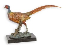 Una scultura in bronzo raffigurante un fagiano replica design retrò decorazione