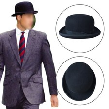 Cappello uomo lana nero bowler