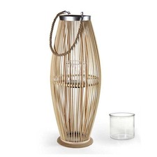 LANTERNA IN VIMINI CON MANICO 32X32X82CM IN COLORE LEGNO NATURALE