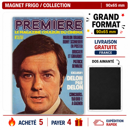 Magnet alain delon 90x65 mm - magnet,