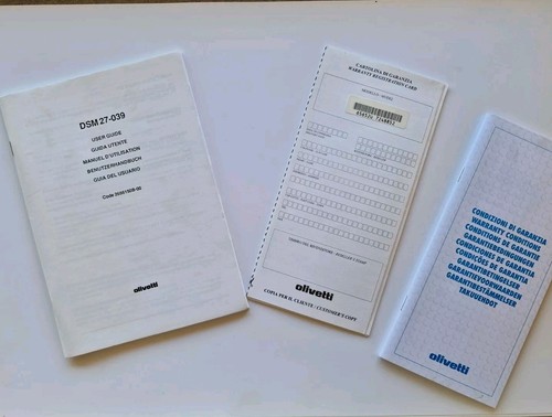 Olivetti dsm 039 manuale - dsm, 27-039