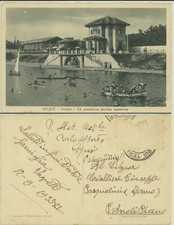 ACQUI TERME -ALESSANDRIA -LA GRANDIOSA PISCINA NATATORIA ANIMATA 1933 cartolina 