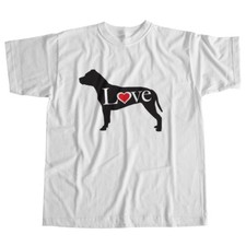 T-shirt maglietta unisex Love American Staffordshire Terrier cane amante degli animali domestici cucciolo carina