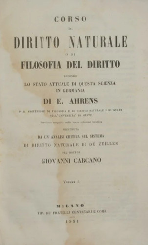 Corso diritto naturale - o, di