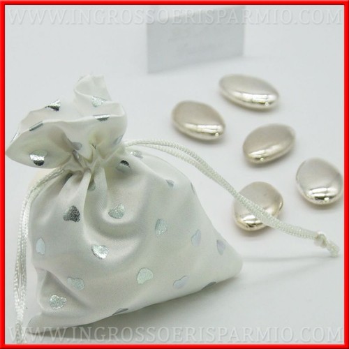 Portaconfetti raso bianco - raso,
