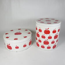 STOCK 2 SCATOLE SCATOLA LATTA BIANCO ROSSO DA CUCINA BISCOTTI MELOGRANO VINTAGE