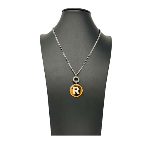 Collana lettera strass - lettera, r