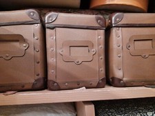 Antiche scatole in cartone telato bauli valige piccolissimi difetti 54x22x17cm