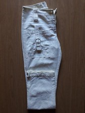 Pantalone da donna in puro lino bianco con tasche Tg. 42