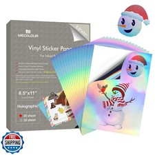 MECOLOUR Carta Adesiva Olografica 8,5'' 11'' Stampabile Premium Vinile Arcobaleno