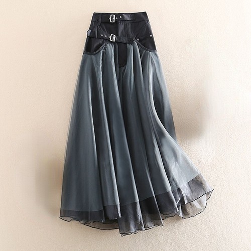 Gonna donna punk maglia tulle