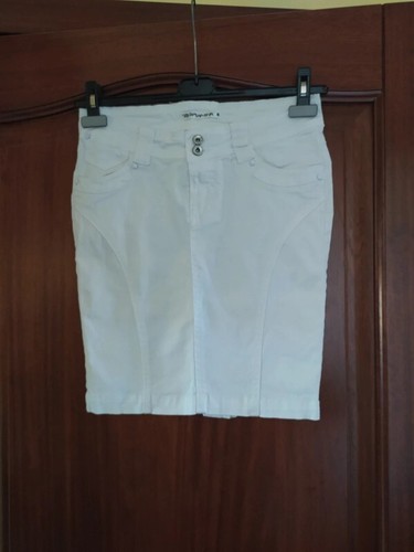 Gonna matita jeans bianca - jeans,