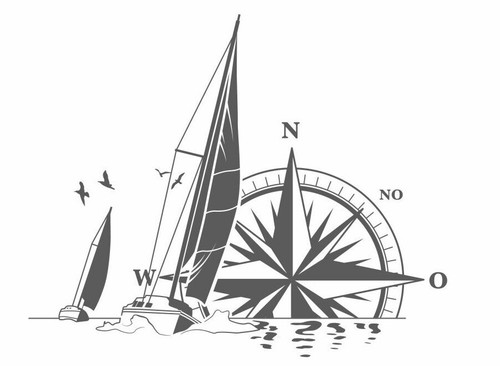 Adesivo bussola vela - , camper