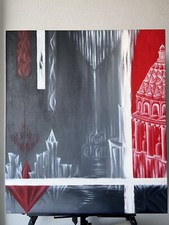 QUADRO MODERNO DIPINTO A MANO OLIO SU TELA ASTRATTO - COMO 80x70cm