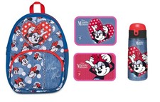 disney minnie mouse zaino + borraccia + portamerenda kit scuola bambina 2025/26
