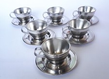 Set 6 Tazzine da Caffè Nanni in Accio Inox 18/10 inossidabile Vintage Tazze