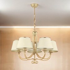 Lampadario con paralume in oro