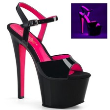 7" Black Neon Pink Platform