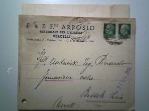Busta viaggiata f - busta, "f.